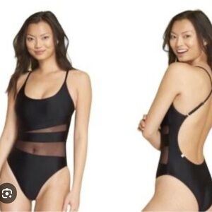 Somersault Black One Piece Bathing Suit- New